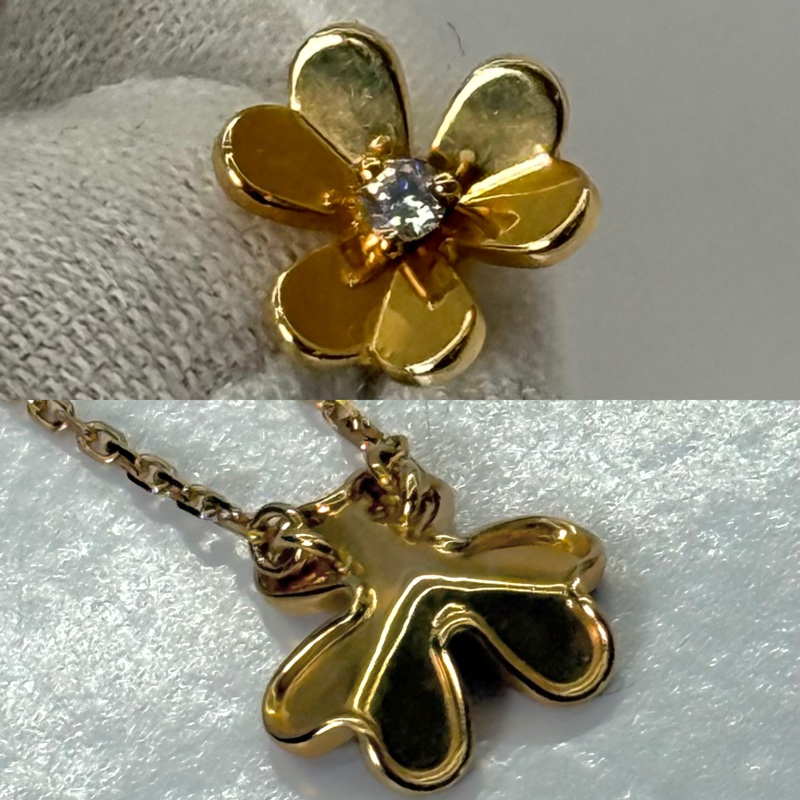 VAN CLEEF & ARPELS  梵克雅寶 FRIVOLE DIAMOND 1PD MINI YG750黃金鑽石項鍊-3