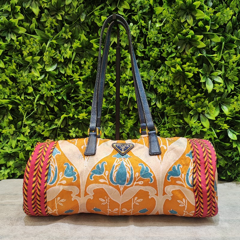 Prada Bauletto Silk Foulard Bag-0