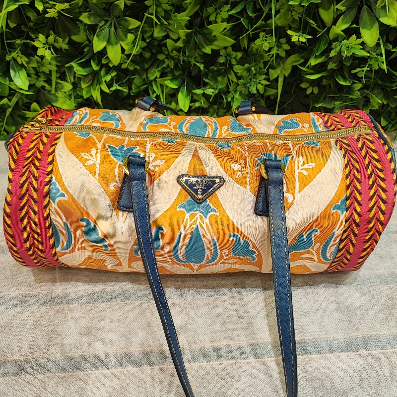 Prada Bauletto Silk Foulard Bag-4