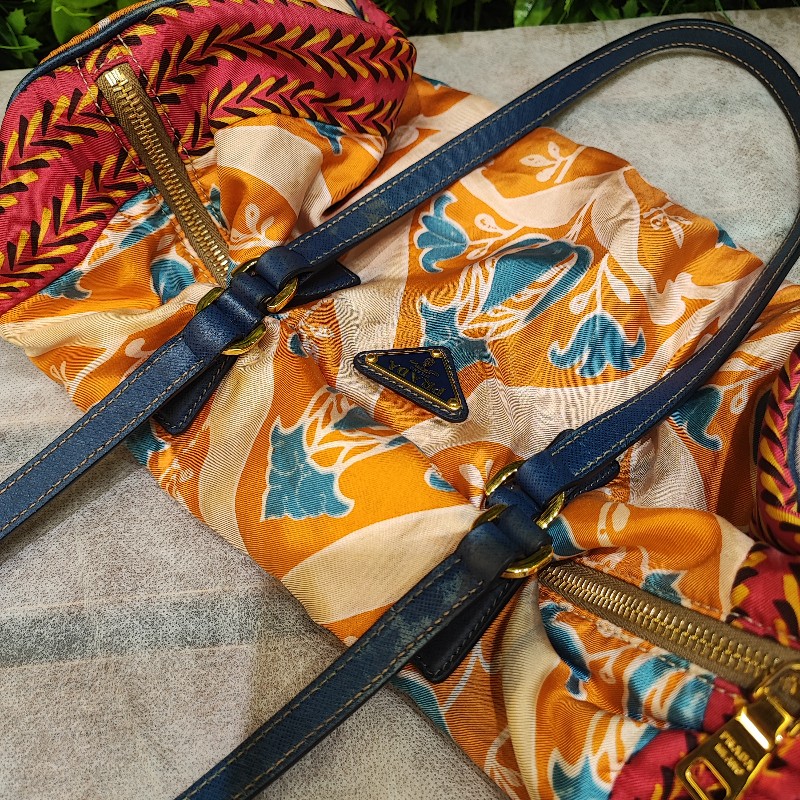 Prada Bauletto Silk Foulard Bag-17