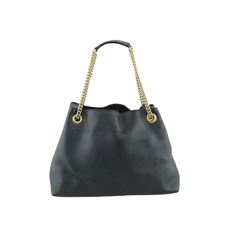 Gucci 536196 SOHO 黑色流蘇雙鍊手提包 肩背包-5