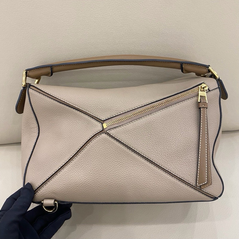 LOEWE羅意威 Puzzle幾何包 中號 沙色-2