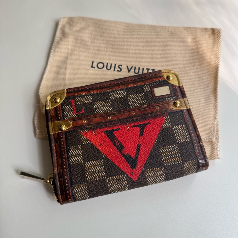 LV 復古款 小型零錢包 卡夾 可放摺疊紙鈔-0