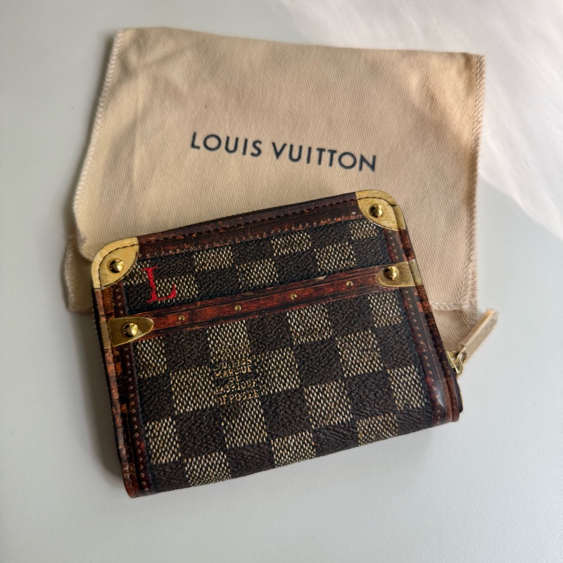 LV 復古款 小型零錢包 卡夾 可放摺疊紙鈔-1