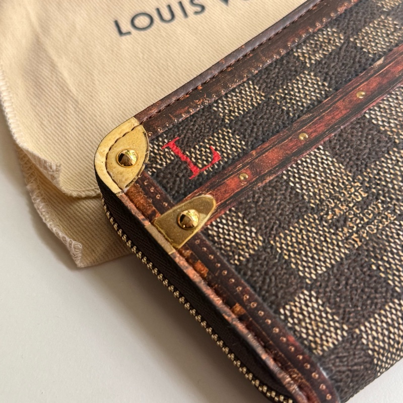 LV 復古款 小型零錢包 卡夾 可放摺疊紙鈔-2