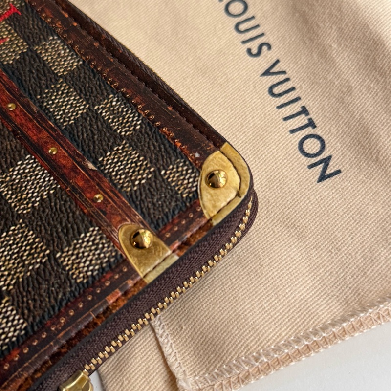 LV 復古款 小型零錢包 卡夾 可放摺疊紙鈔-3