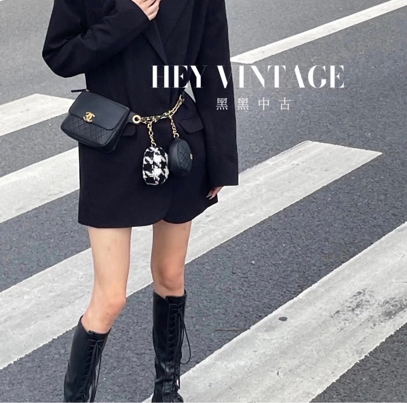 ❣️S級 99成新 Chanel 黑金三合一腰包-3