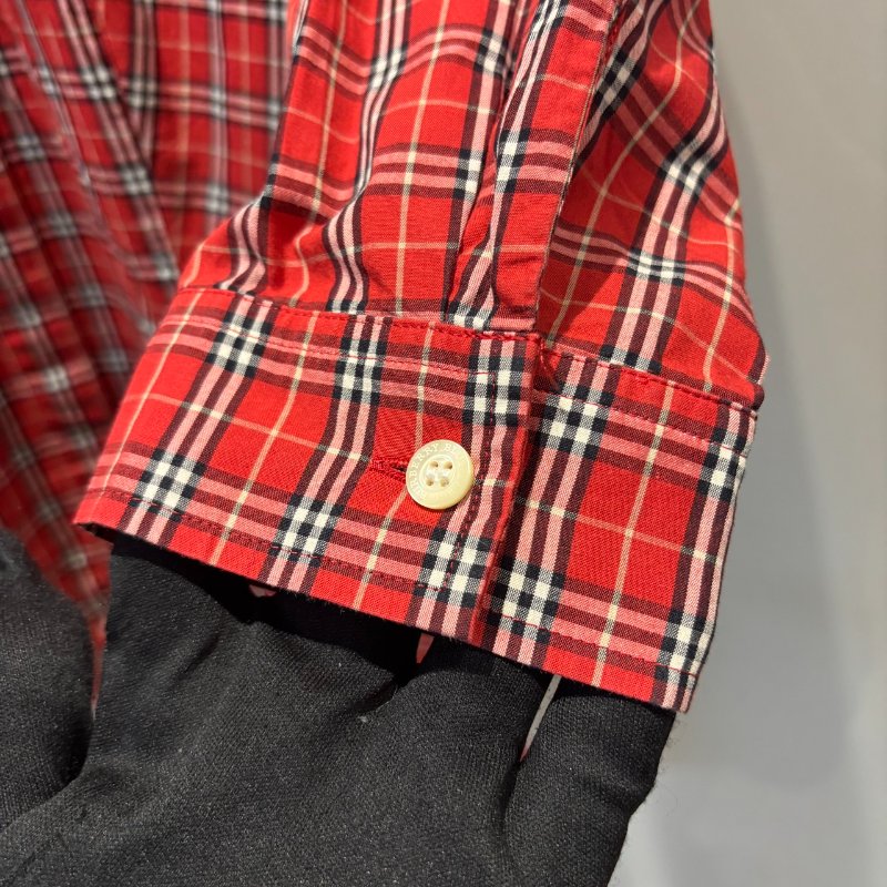 【美收精品】BURBERRY紅色格紋7分袖襯衫 4-995-3