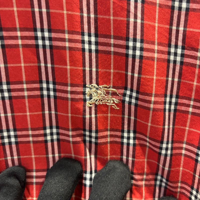 【美收精品】BURBERRY紅色格紋7分袖襯衫 4-995-4