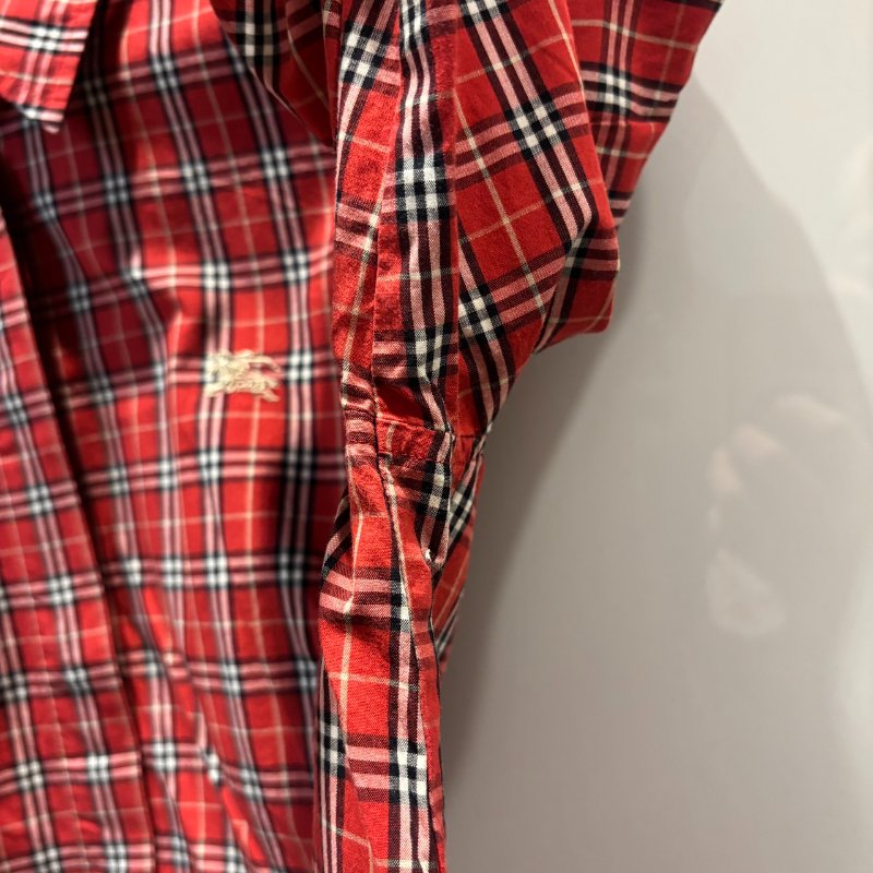 【美收精品】BURBERRY紅色格紋7分袖襯衫 4-995-7