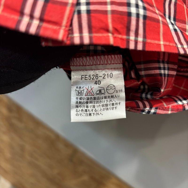 【美收精品】BURBERRY紅色格紋7分袖襯衫 4-995-8