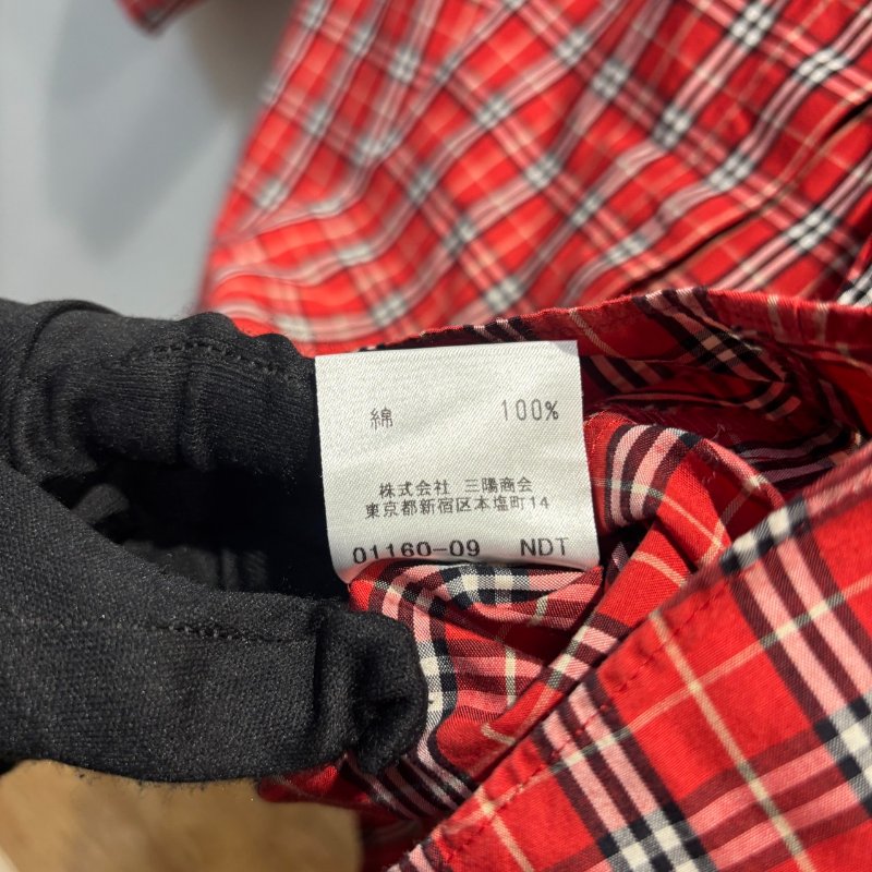 【美收精品】BURBERRY紅色格紋7分袖襯衫 4-995-9