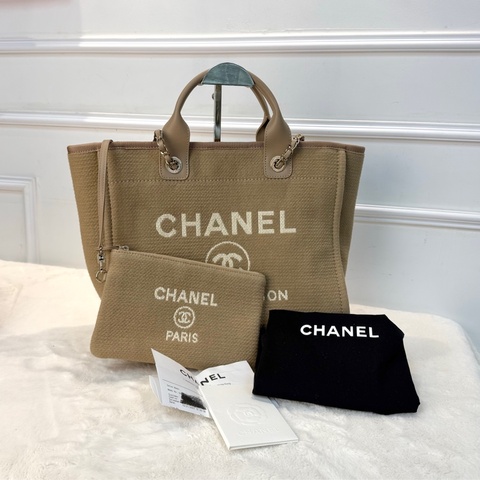 Chanel 奶茶色沙灘布袋 大容量之選🤎