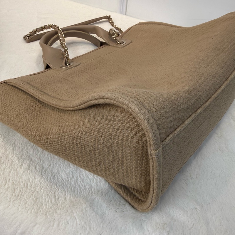 Chanel 奶茶色沙灘布袋 大容量之選🤎-7