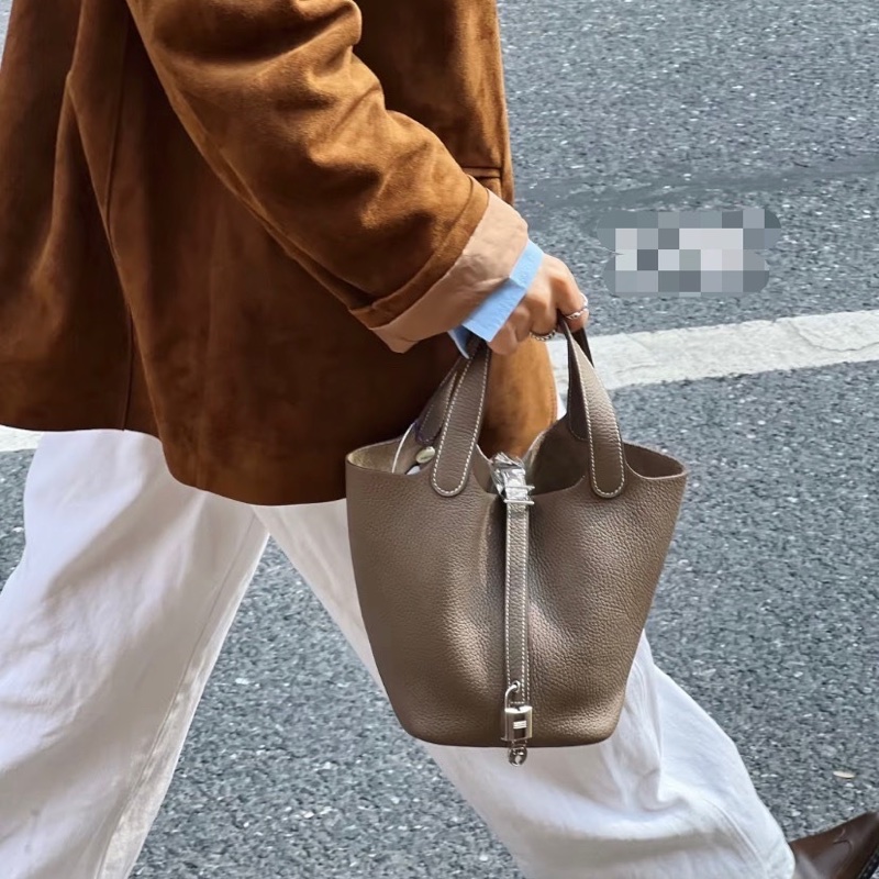 ❣️S級 98成新 Hermes Picotin18大象灰銀扣tc牛皮菜籃子/水桶包 D刻-6