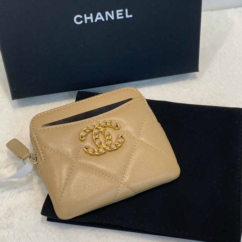 Chanel 19c奶茶色系銀包🤎-0