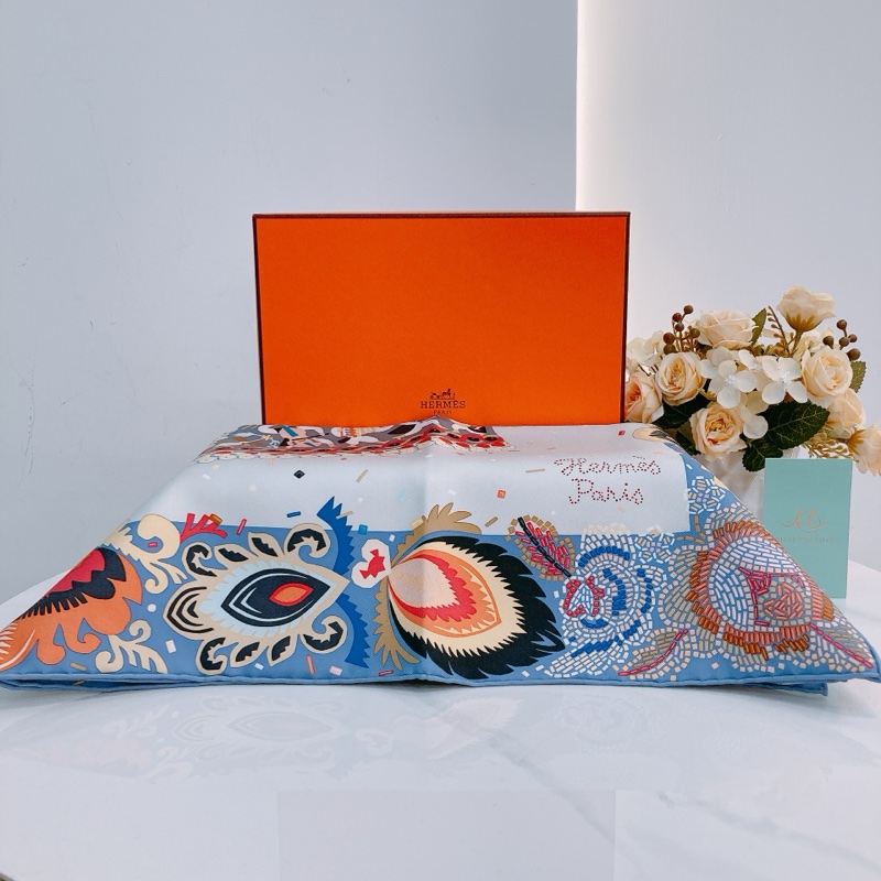 MS0581 HERMES 愛馬仕民族服飾衣服方型絲巾COSTUME DE FETE SCARF 90 X 90CM SILK-0