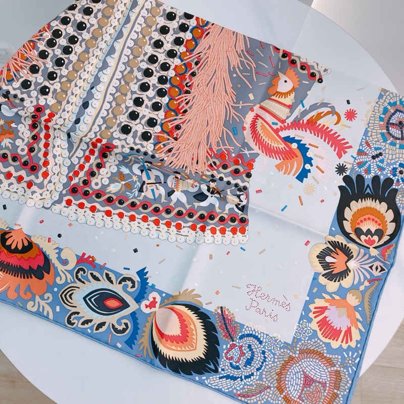 MS0581 HERMES 愛馬仕民族服飾衣服方型絲巾COSTUME DE FETE SCARF 90 X 90CM SILK-1