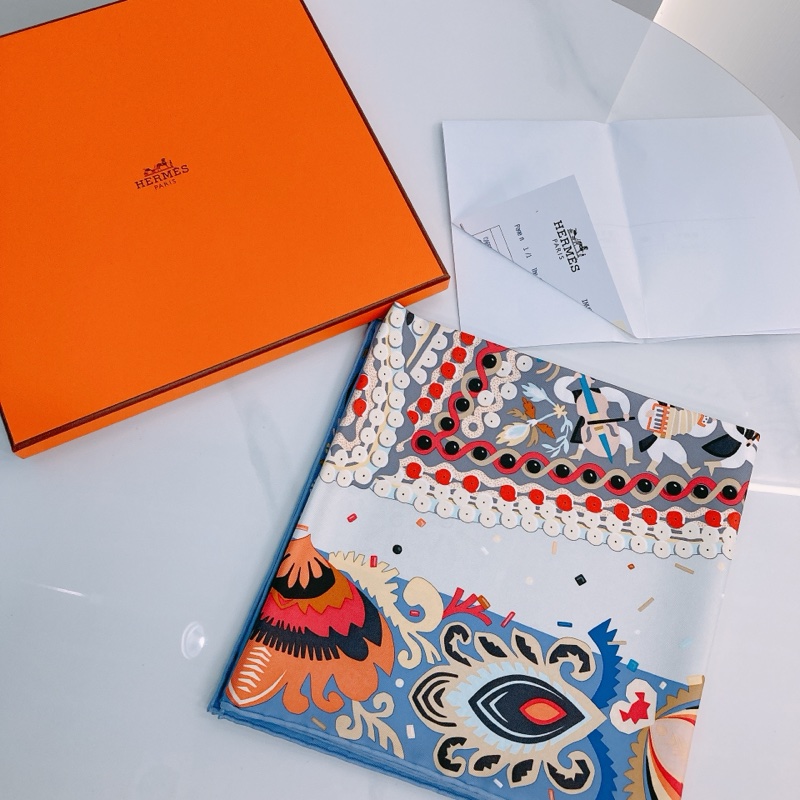 MS0581 HERMES 愛馬仕民族服飾衣服方型絲巾COSTUME DE FETE SCARF 90 X 90CM SILK-10