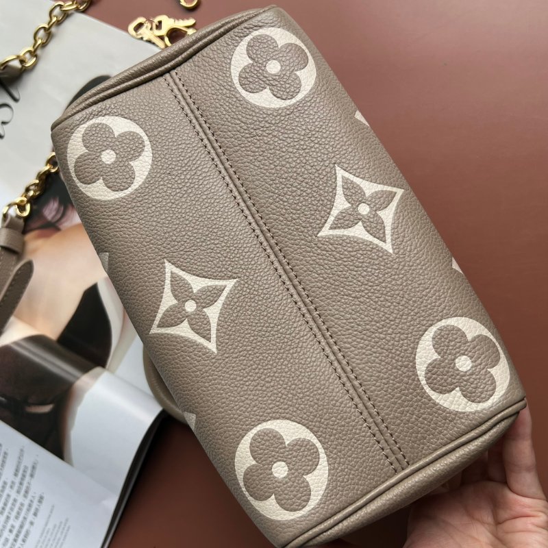 ::LOUIS VUITTON:: LV M46575 雙色花紋斑鳩灰壓紋皮革SPEEDY 20-3