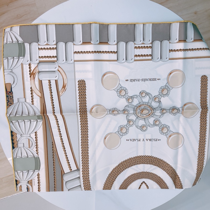 MS0582 HERMES 愛馬仕羅馬風格方形絲巾FLORA Y PLATA SCARF 90 X 90CM SILK-1