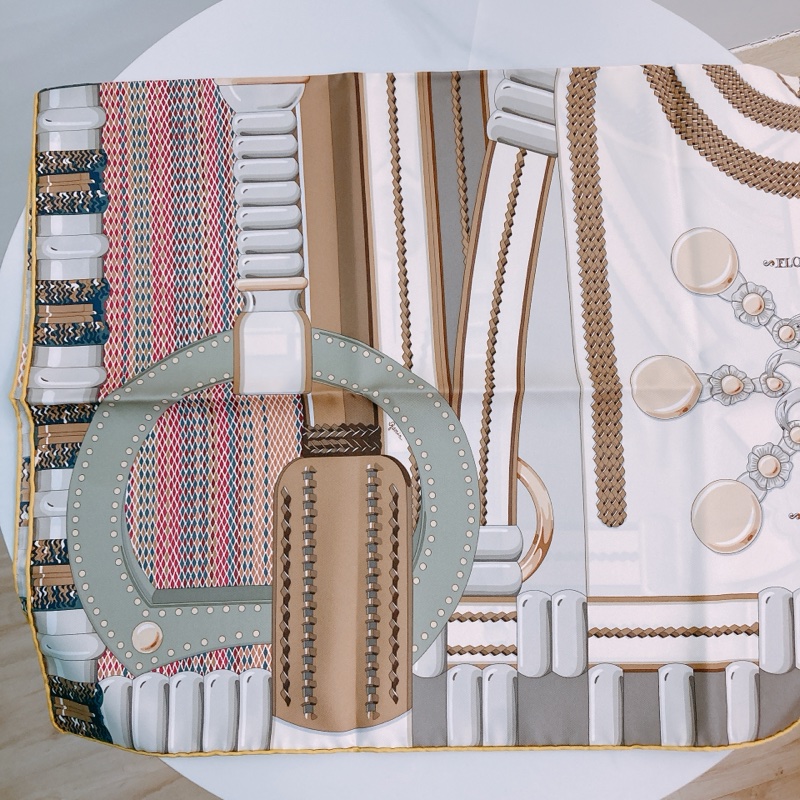 MS0582 HERMES 愛馬仕羅馬風格方形絲巾FLORA Y PLATA SCARF 90 X 90CM SILK-2