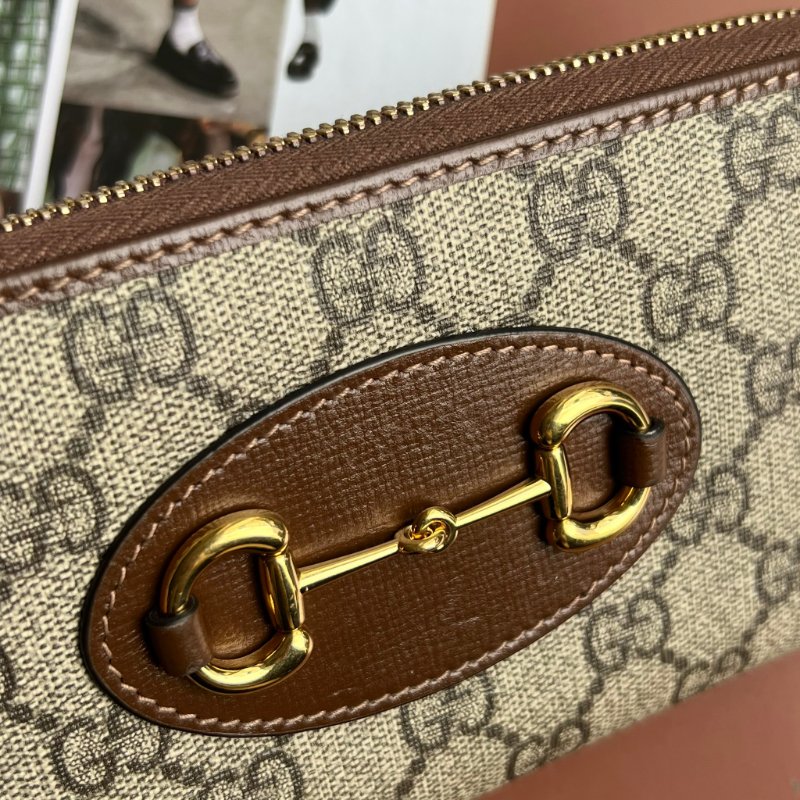 ::GUCCI::  HORSEBIT 1955 系列 馬銜釦雙 GG Supreme 拉鍊長夾 Zip Around Wallet-3