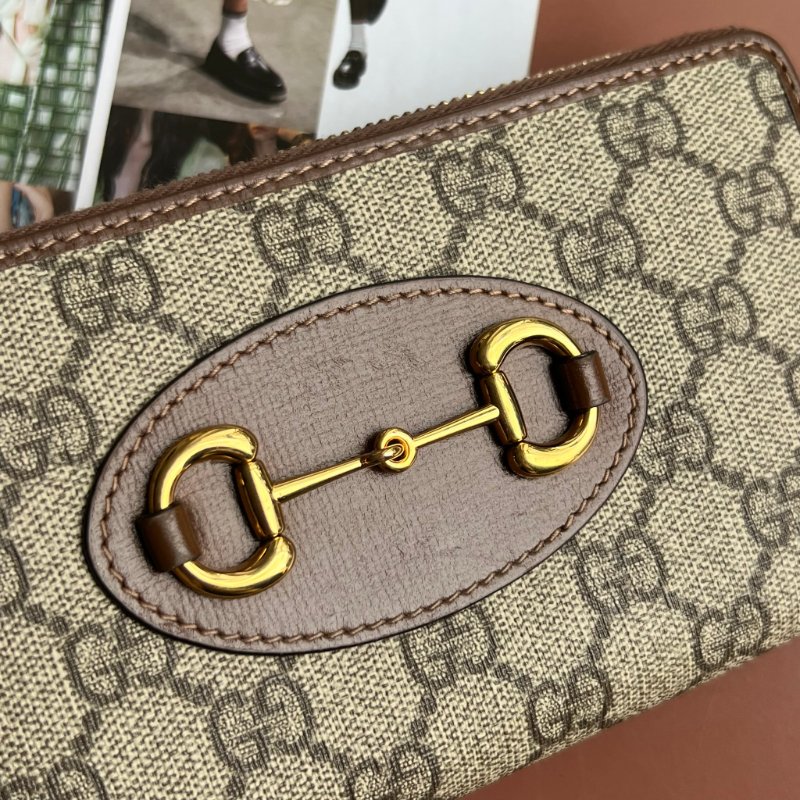 ::GUCCI::  HORSEBIT 1955 系列 馬銜釦雙 GG Supreme 拉鍊長夾 Zip Around Wallet-4