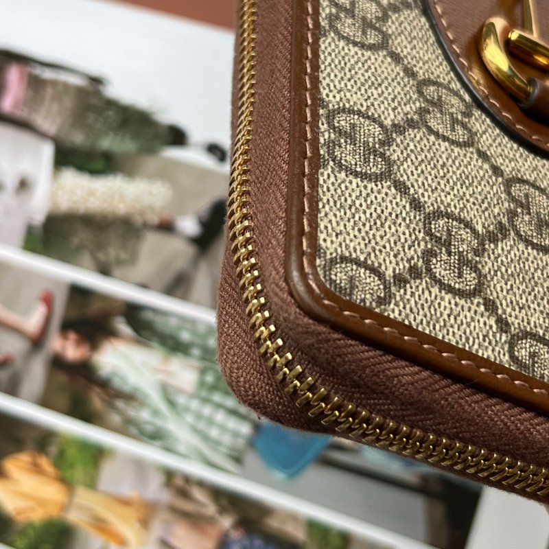 ::GUCCI::  HORSEBIT 1955 系列 馬銜釦雙 GG Supreme 拉鍊長夾 Zip Around Wallet-9