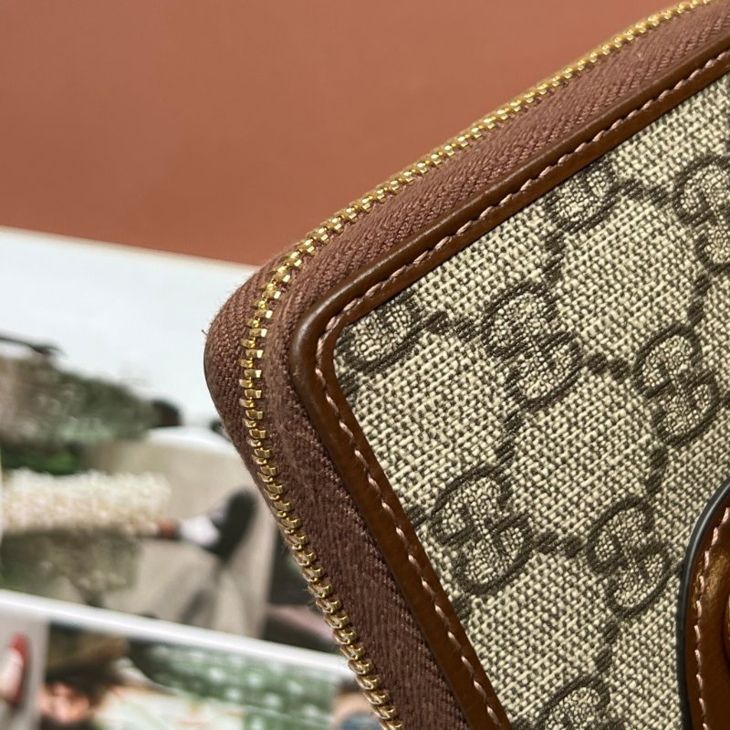 ::GUCCI::  HORSEBIT 1955 系列 馬銜釦雙 GG Supreme 拉鍊長夾 Zip Around Wallet-10