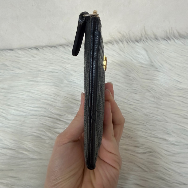 Chanel A81254 黑荔枝皮金釦boy長卡包-3