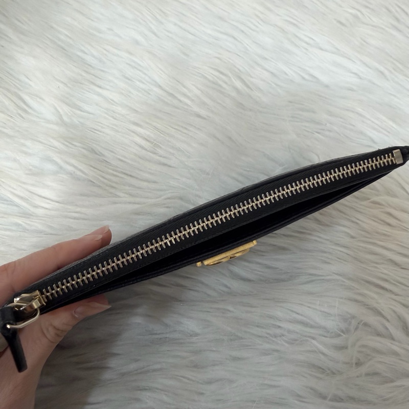 Chanel A81254 黑荔枝皮金釦boy長卡包-22