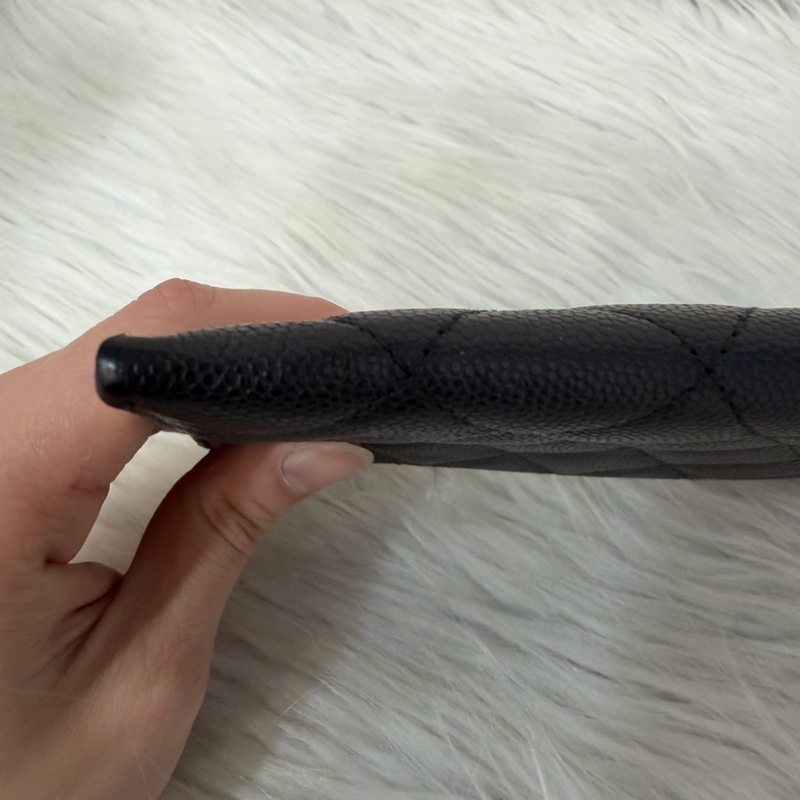 Chanel A81254 黑荔枝皮金釦boy長卡包-26