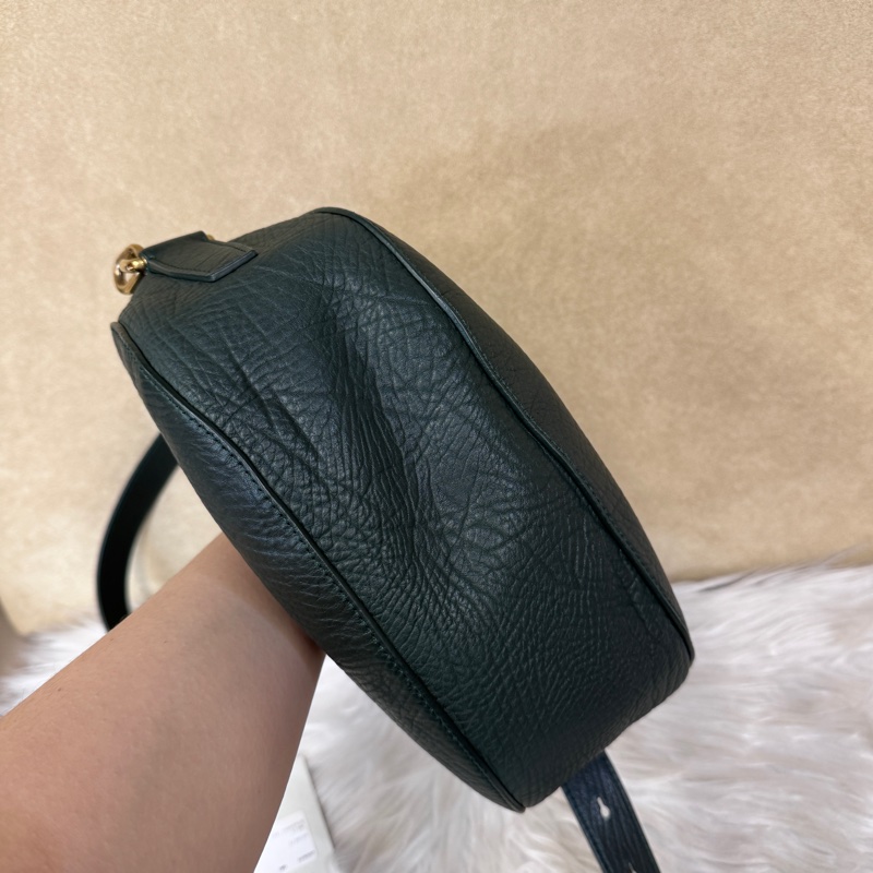 ［櫃價10萬9千］Burberry Small Knight 墨綠色牛皮限量肩背包 近全新-5