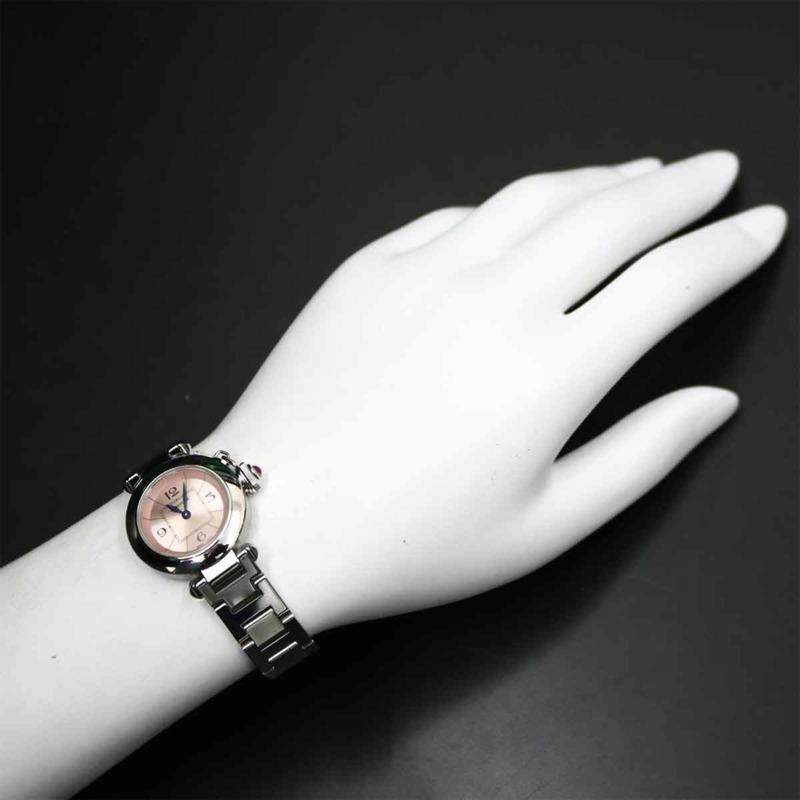 卡地亞 Miss Pasha W3140008 女士粉紅石英腕錶-1