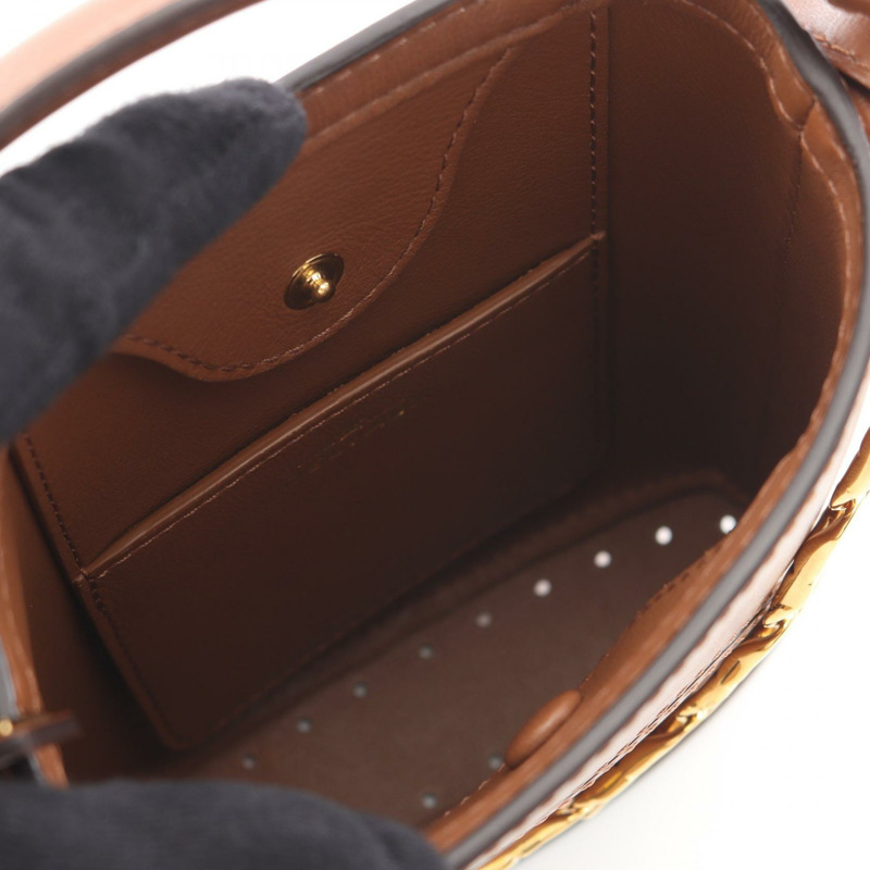 Delvaux Pan Toy 鏈條單肩斜背包 AA0608 皮革棕色 二手 女士-2