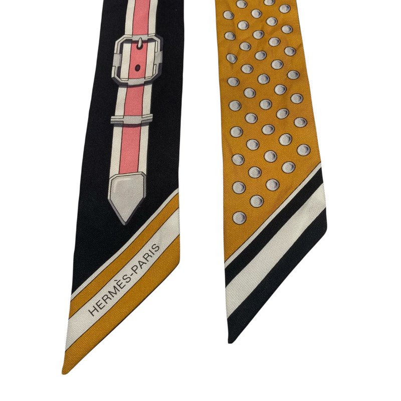 HERMÈS 愛馬仕 GRAND TRALALA TWILLY 絲巾 鎖鏈圖騰 紅色 黃點點 多色-1