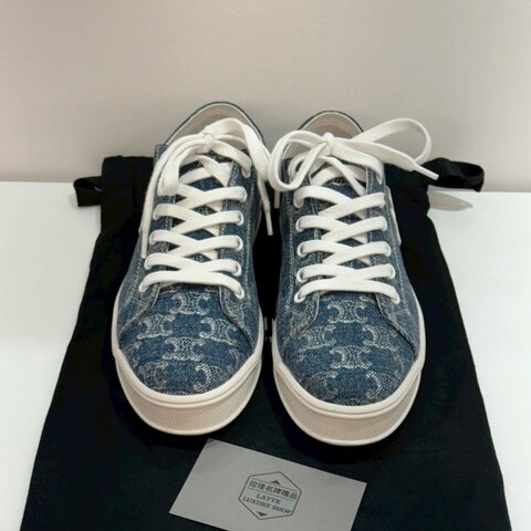 CELINE Triomphe 老花丹寧帆布 休閒鞋 9成新