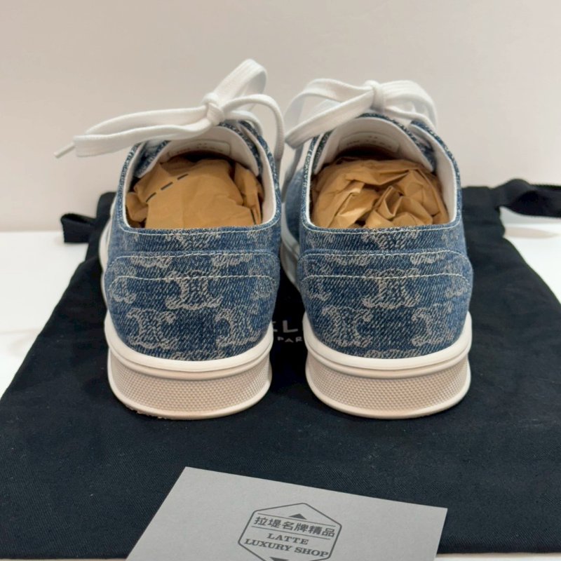 CELINE Triomphe 老花丹寧帆布 休閒鞋 9成新-1