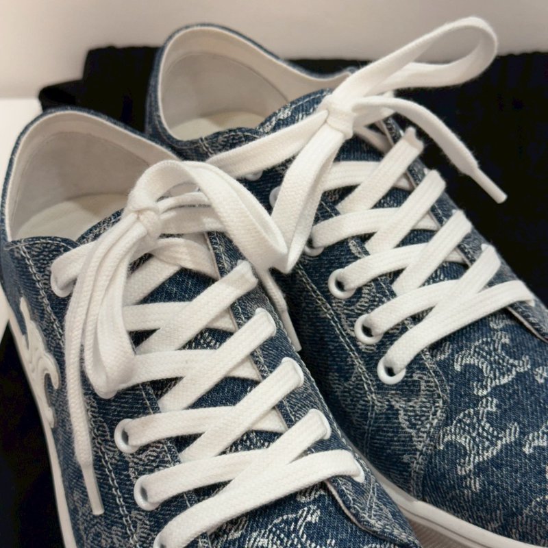 CELINE Triomphe 老花丹寧帆布 休閒鞋 9成新-7