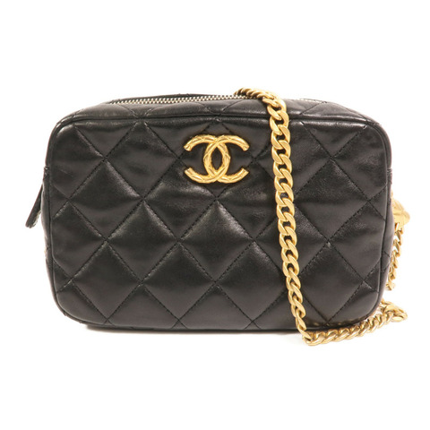 CHANEL 羊皮皮革Chain Shoulder金扣鏈帶肩背袋