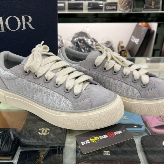 東區正精品㊣DIOR 3SN303ZWN B33 全新灰色丹寧帆布運動鞋41號 RZ6269-1