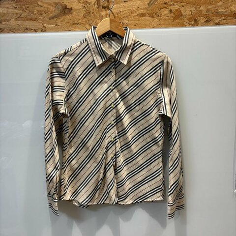 【美收精品】BURBERRY茶色格紋長袖襯衫 4-996