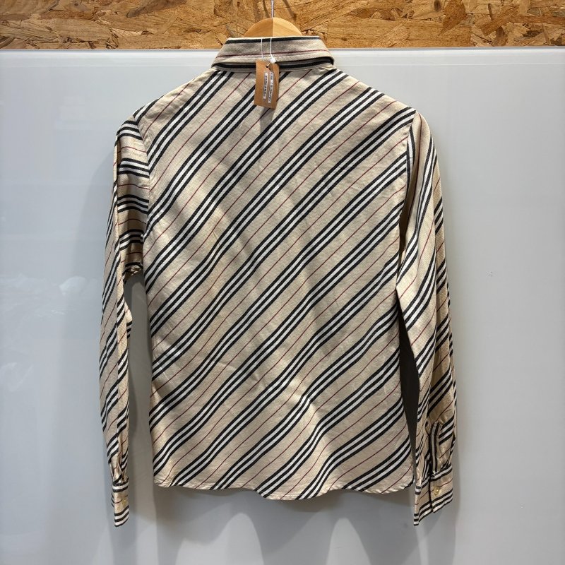 【美收精品】BURBERRY茶色格紋長袖襯衫 4-996-1