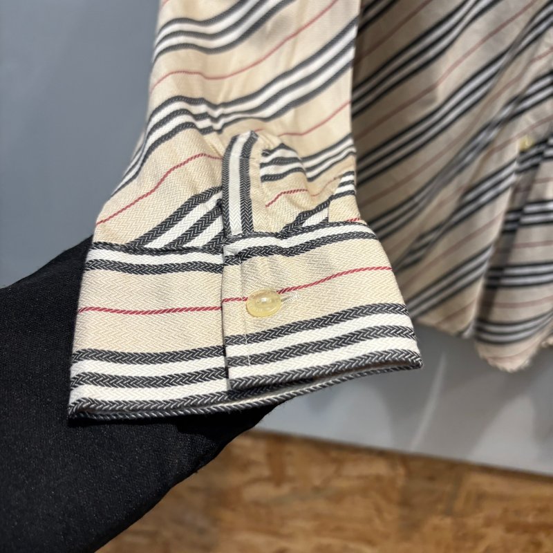 【美收精品】BURBERRY茶色格紋長袖襯衫 4-996-4