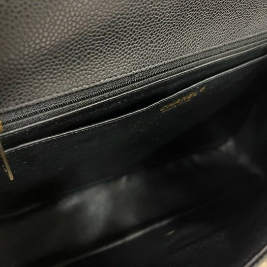 東區正精品㊣CHANEL MAXI JUMBO COCO 33CM 香奈兒黑色荔枝皮牛皮金鍊單蓋雙鍊肩背包 RZ5776-4
