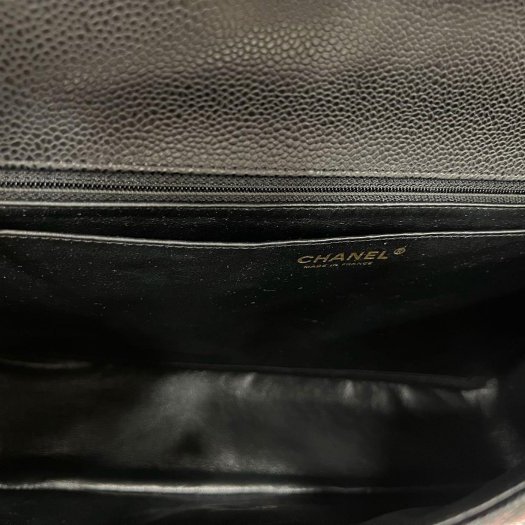 東區正精品㊣CHANEL MAXI JUMBO COCO 33CM 香奈兒黑色荔枝皮牛皮金鍊單蓋雙鍊肩背包 RZ5776-5