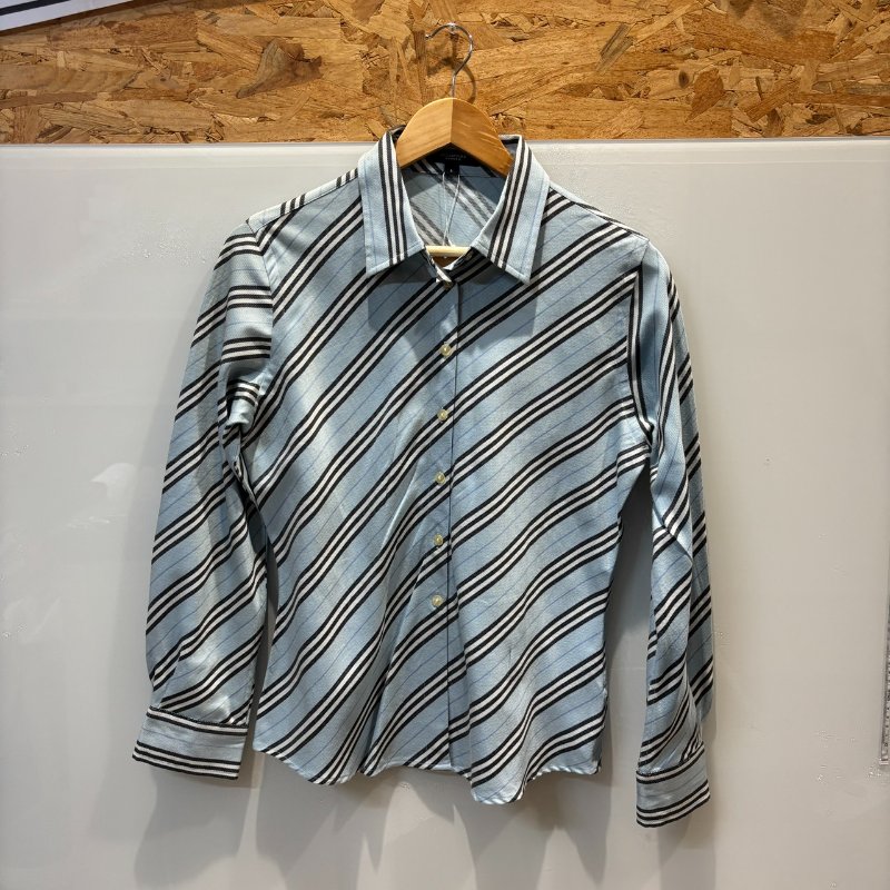 【美收精品】BURBERRY淺藍色格紋長袖襯衫 4-994-0