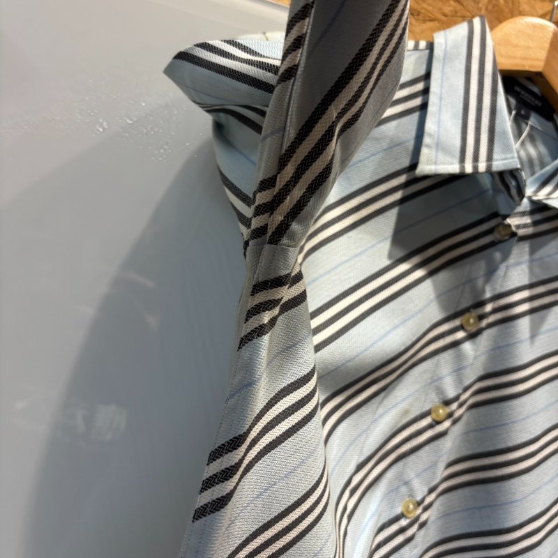 【美收精品】BURBERRY淺藍色格紋長袖襯衫 4-994-2