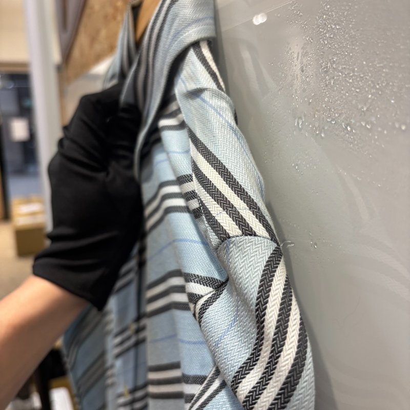 【美收精品】BURBERRY淺藍色格紋長袖襯衫 4-994-7